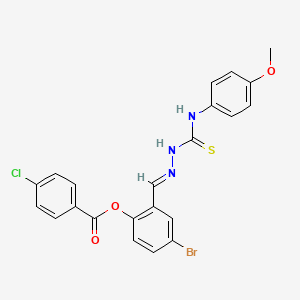 [4-bromo-2-[(E)-[(4-methoxyphenyl)carbamothioylhydrazinylidene]methyl]phenyl] 4-chlorobenzoate