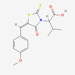 2-[(5E)-5-(4-methoxybenzylidene)-4-oxo-2-thioxo-1,3-thiazolidin-3-yl]-3-methylbutanoic acid