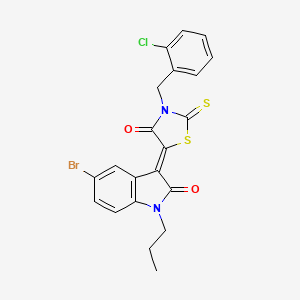 5-(5-Bromo-2-oxo-1-propylindolin-3-ylidene)-3-(2-chlorobenzyl)-2-thioxothiazolidin-4-one