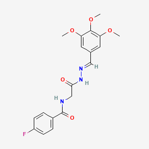 4-Fluoro-N-(2-oxo-2-(2-(3,4,5-trimethoxybenzylidene)hydrazino)ethyl)benzamide