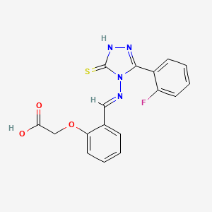 2-(2-(((3-(2-Fluorophenyl)-5-thioxo-1H-1,2,4-triazol-4(5H)-yl)imino)methyl)phenoxy)acetic acid