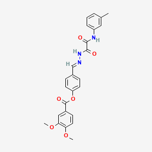 4-((2-(2-Oxo-2-(m-tolylamino)acetyl)hydrazono)methyl)phenyl 3,4-dimethoxybenzoate