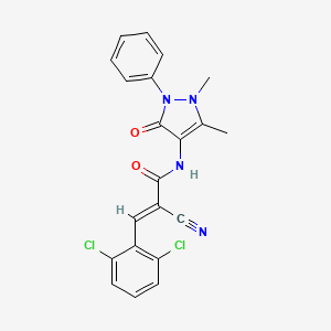 (2E)-2-Cyano-3-(2,6-dichlorophenyl)-N-(1,5-dimethyl-3-oxo-2-phenyl-2,3-dihydro-1H-pyrazol-4-YL)-2-propenamide