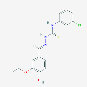 1-(3-chlorophenyl)-3-[(E)-(3-ethoxy-4-hydroxyphenyl)methylideneamino]thiourea