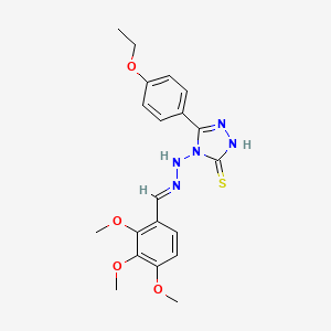 molecular formula C20H23N5O4S B12017259 2,3,4-trimethoxybenzaldehyde [3-(4-ethoxyphenyl)-5-sulfanyl-4H-1,2,4-triazol-4-yl]hydrazone CAS No. 624724-81-8