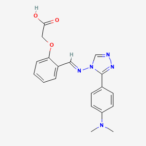 molecular formula C19H19N5O3 B12017267 2-(2-(((3-(4-(Dimethylamino)phenyl)-4H-1,2,4-triazol-4-yl)imino)methyl)phenoxy)acetic acid CAS No. 765285-35-6