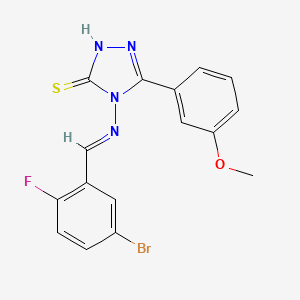 4-{[(E)-(5-Bromo-2-fluorophenyl)methylidene]amino}-5-(3-methoxyphenyl)-4H-1,2,4-triazole-3-thiol