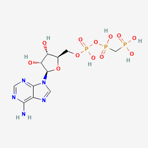 molecular formula C11H18N5O12P3 B1201737 Phosphomethylphosphonic acid adenylate ester CAS No. 3469-78-1
