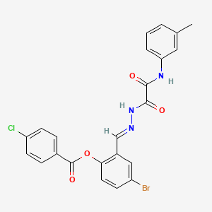 4-Bromo-2-(2-(oxo(3-toluidino)acetyl)carbohydrazonoyl)phenyl 4-chlorobenzoate