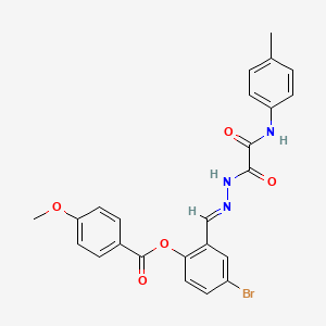 4-Bromo-2-(2-(oxo(4-toluidino)acetyl)carbohydrazonoyl)phenyl 4-methoxybenzoate