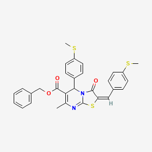 Benzyl 7-methyl-2-(4-(methylthio)benzylidene)-5-(4-(methylthio)phenyl)-3-oxo-3,5-dihydro-2H-thiazolo[3,2-a]pyrimidine-6-carboxylate