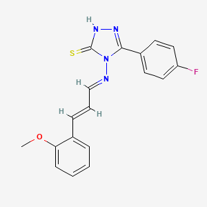 5-(4-fluorophenyl)-4-{[(E,2E)-3-(2-methoxyphenyl)-2-propenylidene]amino}-4H-1,2,4-triazol-3-yl hydrosulfide