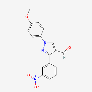 molecular formula C17H13N3O4 B12017481 1-(4-methoxyphenyl)-3-(3-nitrophenyl)-1H-pyrazole-4-carbaldehyde 