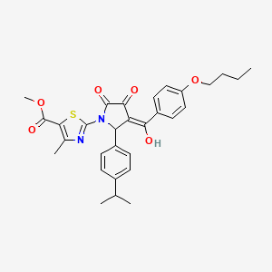 Methyl 2-(3-(4-butoxybenzoyl)-4-hydroxy-2-(4-isopropylphenyl)-5-oxo-2,5-dihydro-1H-pyrrol-1-yl)-4-methylthiazole-5-carboxylate