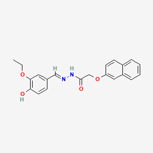 molecular formula C21H20N2O4 B12017523 N'-(3-ethoxy-4-hydroxybenzylidene)-2-(2-naphthyloxy)acetohydrazide CAS No. 349646-05-5