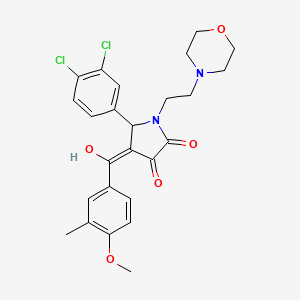 molecular formula C25H26Cl2N2O5 B12017559 5-(3,4-Dichlorophenyl)-3-hydroxy-4-(4-methoxy-3-methylbenzoyl)-1-(2-morpholinoethyl)-1H-pyrrol-2(5H)-one CAS No. 489405-46-1