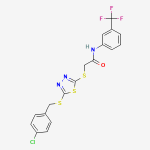 2-({5-[(4-chlorobenzyl)sulfanyl]-1,3,4-thiadiazol-2-yl}sulfanyl)-N-[3-(trifluoromethyl)phenyl]acetamide