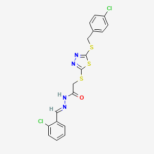 2-({5-[(4-chlorobenzyl)sulfanyl]-1,3,4-thiadiazol-2-yl}sulfanyl)-N'-[(E)-(2-chlorophenyl)methylidene]acetohydrazide