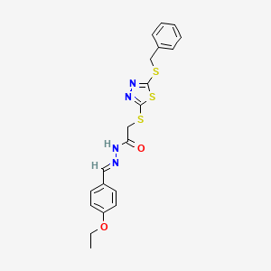 2-{[5-(benzylsulfanyl)-1,3,4-thiadiazol-2-yl]sulfanyl}-N'-[(E)-(4-ethoxyphenyl)methylidene]acetohydrazide