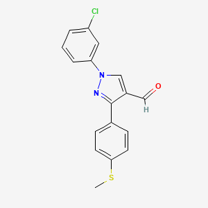 1-(3-Chlorophenyl)-3-(4-(methylthio)phenyl)-1H-pyrazole-4-carbaldehyde