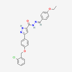 3-{4-[(2-chlorobenzyl)oxy]phenyl}-N'-[(E)-(4-ethoxyphenyl)methylidene]-1H-pyrazole-5-carbohydrazide