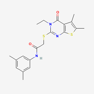 N-(3,5-Dimethylphenyl)-2-((3-ethyl-5,6-dimethyl-4-oxo-3,4-dihydrothieno[2,3-d]pyrimidin-2-yl)thio)acetamide