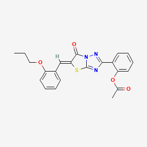 molecular formula C22H19N3O4S B12017753 2-[(5Z)-6-oxo-5-(2-propoxybenzylidene)-5,6-dihydro[1,3]thiazolo[3,2-b][1,2,4]triazol-2-yl]phenyl acetate CAS No. 609794-87-8