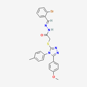 N'-[(E)-(2-bromophenyl)methylidene]-2-{[5-(4-methoxyphenyl)-4-(4-methylphenyl)-4H-1,2,4-triazol-3-yl]sulfanyl}acetohydrazide