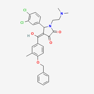 molecular formula C29H28Cl2N2O4 B12017792 4-[4-(Benzyloxy)-3-methylbenzoyl]-5-(3,4-dichlorophenyl)-1-[2-(dimethylamino)ethyl]-3-hydroxy-1,5-dihydro-2H-pyrrol-2-one 