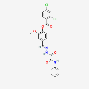 molecular formula C24H19Cl2N3O5 B12017796 [2-methoxy-4-[(E)-[[2-(4-methylanilino)-2-oxoacetyl]hydrazinylidene]methyl]phenyl] 2,4-dichlorobenzoate CAS No. 769153-22-2