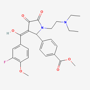 molecular formula C26H29FN2O6 B12017801 methyl 4-{1-[2-(diethylamino)ethyl]-3-[(3-fluoro-4-methoxyphenyl)carbonyl]-4-hydroxy-5-oxo-2,5-dihydro-1H-pyrrol-2-yl}benzoate 