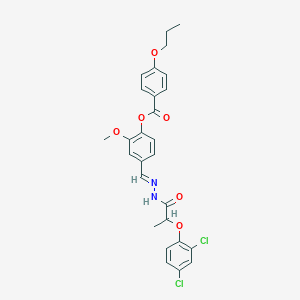 [4-[(E)-[2-(2,4-dichlorophenoxy)propanoylhydrazinylidene]methyl]-2-methoxyphenyl] 4-propoxybenzoate