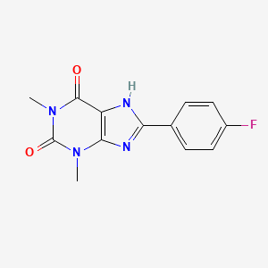 molecular formula C13H11FN4O2 B12017866 8-(4-Fluoro-phenyl)-1,3-dimethyl-3,7-dihydro-purine-2,6-dione CAS No. 57281-09-1