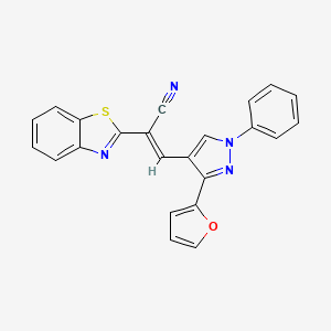 2-(1,3-Benzothiazol-2-YL)-3-(3-(2-furyl)-1-phenyl-1H-pyrazol-4-YL)acrylonitrile