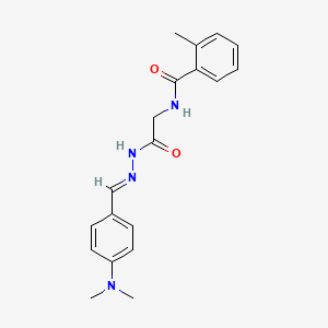 N-[2-[(2E)-2-[[4-(dimethylamino)phenyl]methylidene]hydrazinyl]-2-oxoethyl]-2-methylbenzamide