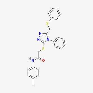 N-(4-methylphenyl)-2-({4-phenyl-5-[(phenylsulfanyl)methyl]-4H-1,2,4-triazol-3-yl}sulfanyl)acetamide