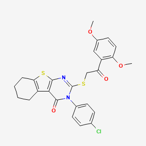 3-(4-chlorophenyl)-2-{[2-(2,5-dimethoxyphenyl)-2-oxoethyl]sulfanyl}-5,6,7,8-tetrahydro[1]benzothieno[2,3-d]pyrimidin-4(3H)-one