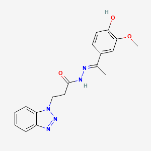 3-(1H-benzotriazol-1-yl)-N'-[(1E)-1-(4-hydroxy-3-methoxyphenyl)ethylidene]propanehydrazide