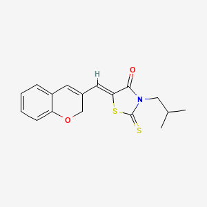 molecular formula C17H17NO2S2 B12017986 5-(2H-Chromen-3-ylmethylene)-3-isobutyl-2-thioxo-1,3-thiazolidin-4-one CAS No. 618074-98-9