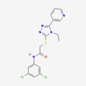 molecular formula C17H15Cl2N5OS B12018008 N-(3,5-dichlorophenyl)-2-{[4-ethyl-5-(pyridin-3-yl)-4H-1,2,4-triazol-3-yl]sulfanyl}acetamide CAS No. 578001-68-0