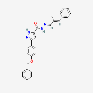 3-{4-[(4-Methylbenzyl)oxy]phenyl}-N'-[(E,2E)-2-methyl-3-phenyl-2-propenylidene]-1H-pyrazole-5-carbohydrazide