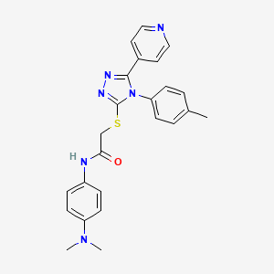 molecular formula C24H24N6OS B12018051 N-[4-(dimethylamino)phenyl]-2-{[4-(4-methylphenyl)-5-(pyridin-4-yl)-4H-1,2,4-triazol-3-yl]sulfanyl}acetamide 