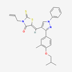 (5Z)-3-Allyl-5-{[3-(4-isobutoxy-3-methylphenyl)-1-phenyl-1H-pyrazol-4-YL]methylene}-2-thioxo-1,3-thiazolidin-4-one