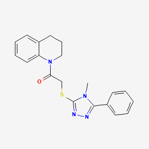 molecular formula C20H20N4OS B1201814 1-(3,4-二氢-2H-喹啉-1-基)-2-[(4-甲基-5-苯基-1,2,4-三唑-3-基)硫代]乙酮 