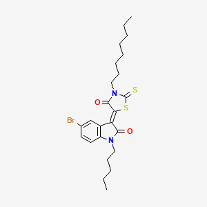 (3Z)-5-bromo-3-(3-octyl-4-oxo-2-thioxo-1,3-thiazolidin-5-ylidene)-1-pentyl-1,3-dihydro-2H-indol-2-one