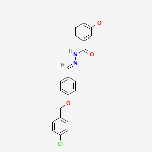 molecular formula C22H19ClN2O3 B12018167 N'-(4-((4-Chlorobenzyl)oxy)benzylidene)-3-methoxybenzohydrazide CAS No. 357421-01-3