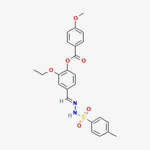 molecular formula C24H24N2O6S B12018177 [2-ethoxy-4-[(E)-[(4-methylphenyl)sulfonylhydrazinylidene]methyl]phenyl] 4-methoxybenzoate CAS No. 769151-04-4