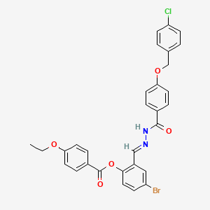 [4-bromo-2-[(E)-[[4-[(4-chlorophenyl)methoxy]benzoyl]hydrazinylidene]methyl]phenyl] 4-ethoxybenzoate