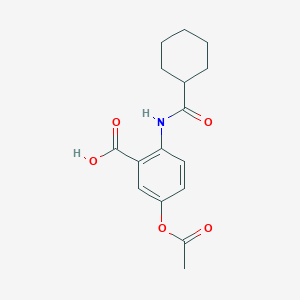 molecular formula C16H19NO5 B1201820 5-乙酰氧基-2-[[环己基(氧代)甲基]氨基]苯甲酸 