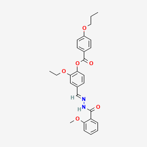 [2-ethoxy-4-[(E)-[(2-methoxybenzoyl)hydrazinylidene]methyl]phenyl] 4-propoxybenzoate